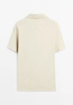 Massimo Dutti TEXTURED SHORT SLEEVE POLO NECK - Polo Shirt - Sand -Massimo Dutti Shop a668dbafe3b3462eb16bff4742c45787