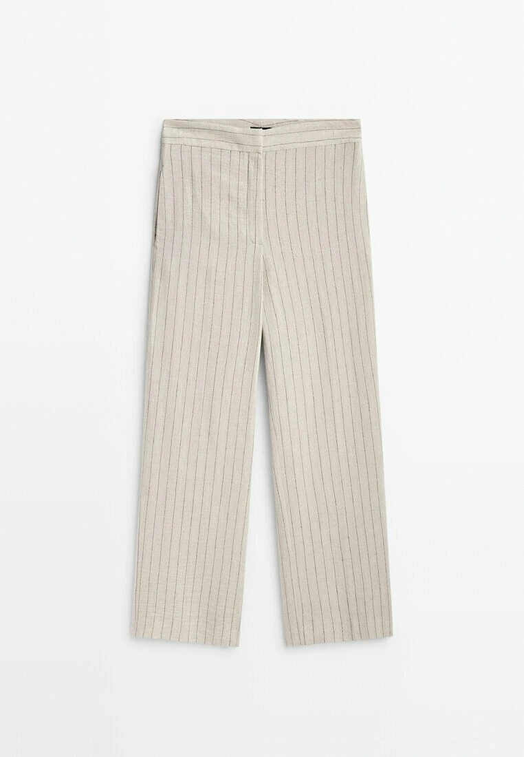 Massimo Dutti Pinstriped Style - Trousers - Beige 11 Massimo Dutti Pinstriped Style - Trousers - Beige - Image 9