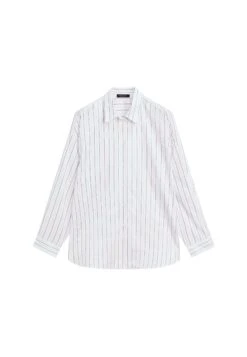 Massimo Dutti LOOSE-FITTING STRIPED - Button-down Blouse - White -Massimo Dutti Shop a6ad808877a94a86baf49223cbc2b294