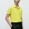 Massimo Dutti Short Sleeve- Polo Shirt - Neon Yellow -Massimo Dutti Shop a6b4ef33de0048248cc1f5031dc5d165