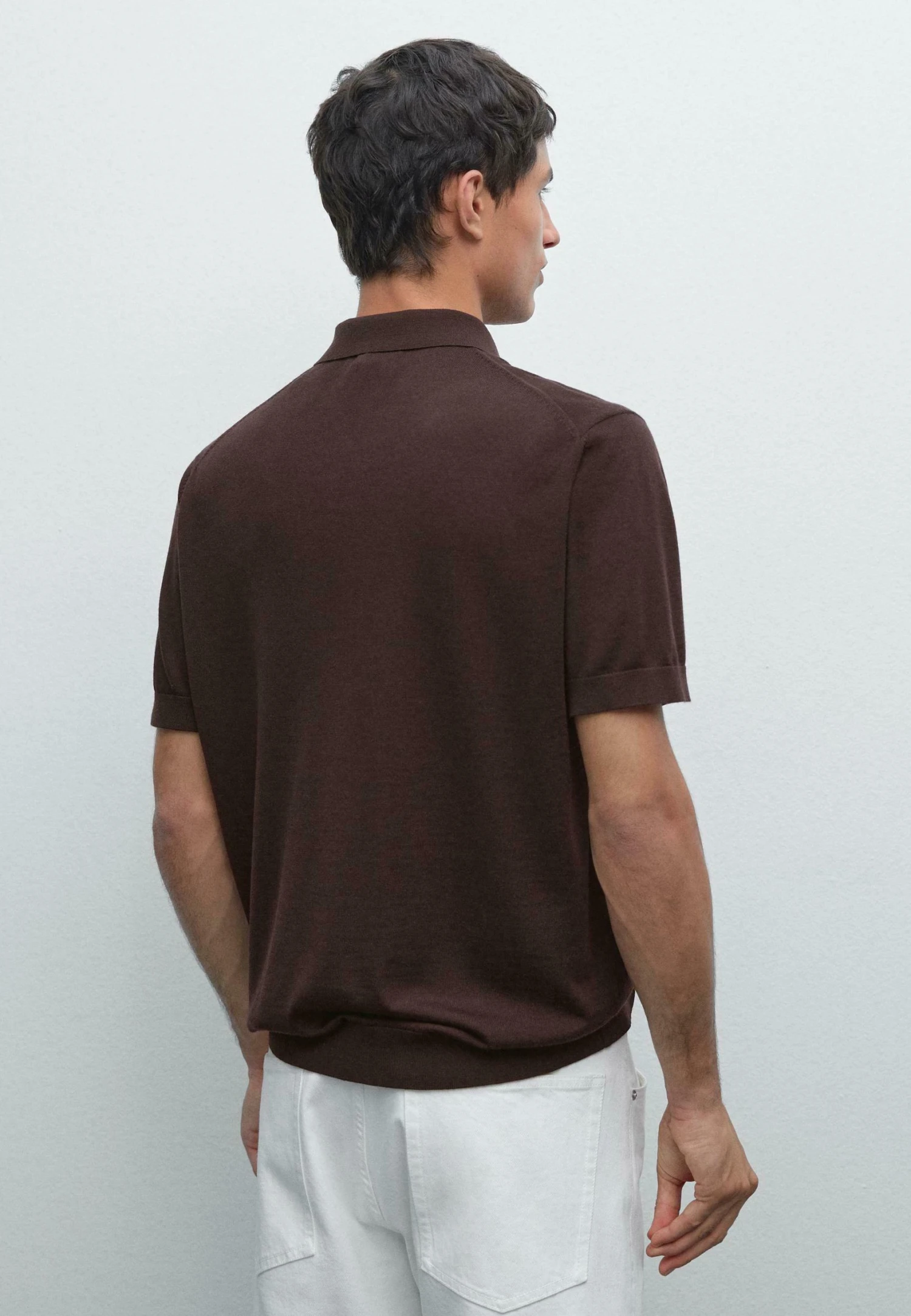 Massimo Dutti POLO COLLAR WITH ZIP - Polo Shirt - Bordeaux 5 Massimo Dutti POLO COLLAR WITH ZIP - Polo Shirt - Bordeaux - Image 3