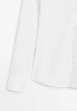 Massimo Dutti STRETCH FITTED LONG SLEEVE - Button-down Blouse - White -Massimo Dutti Shop a6c57ac173914ad2ba133b4840cc5379