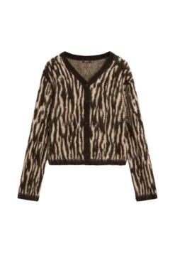 Massimo Dutti ANIMAL PRINT - Cardigan - Dark Brown -Massimo Dutti Shop a6cc737cfc2c48359e8f79b8b14156c5