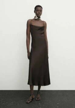 Massimo Dutti Camisole Midi - Occasion Wear - Dark Brown -Massimo Dutti Shop a6cddba6a7a849c3a171a71327f239e7