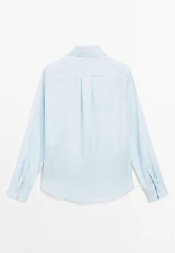 Massimo Dutti FLOWING LONG SLEEVE - Button-down Blouse - Blue -Massimo Dutti Shop a6d9f95020e44c888bdfa53b08b5d2a6