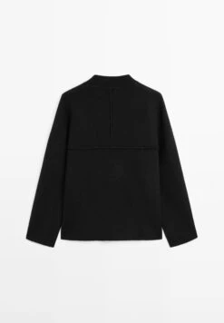 Massimo Dutti STANDING COLLAR WITH BUTTON DETAILS - Cardigan - Black 18 Massimo Dutti STANDING COLLAR WITH BUTTON DETAILS - Cardigan - Black -Massimo Dutti Shop a720c02cb7e04b3ba350d3651e02864c