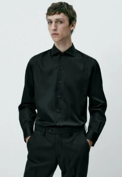Massimo Dutti Textured - Formal Shirt - Black
