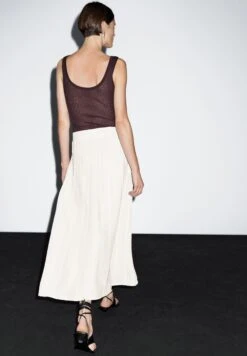 Massimo Dutti FLARED MIDI WITH SEAM DETAILS - A-line Skirt - White -Massimo Dutti Shop a73505e5043d44eaad0edc9a43a5a4bf