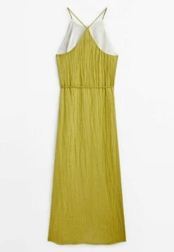 Massimo Dutti Waffle-Texture Halter- Day Dress - Green -Massimo Dutti Shop a760a7a6ade942d7b84bf35a47c43885