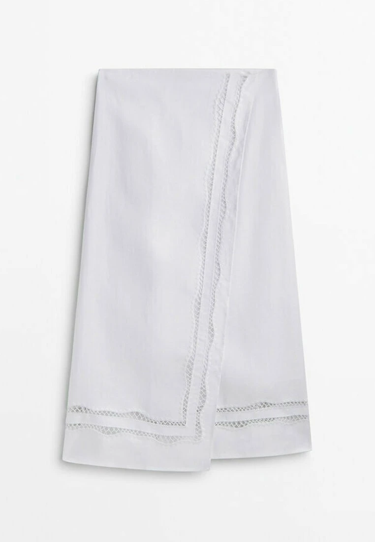 Massimo Dutti With Embroidery Detail- Wrap Skirt - White 12 Massimo Dutti With Embroidery Detail- Wrap Skirt - White - Image 10