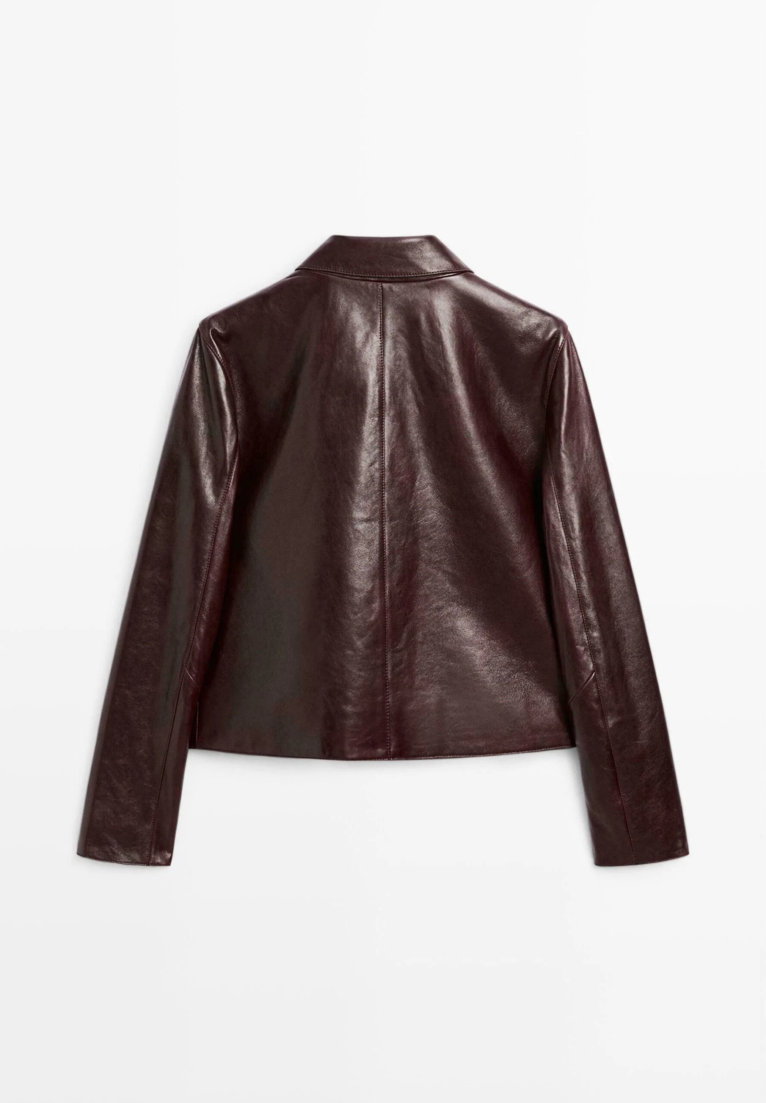 Massimo Dutti Leather Jacket - Bordeaux 7 Massimo Dutti Leather Jacket - Bordeaux - Image 5