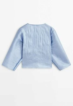 Massimo Dutti Studio - With Creased Effect - Blouse - Light Blue -Massimo Dutti Shop a7781e49c47240e887f33012af27d25f
