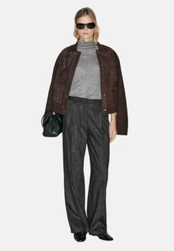 Massimo Dutti DARTED FLECKED - Trousers - Black -Massimo Dutti Shop a77c2179c5ed41a1bd6f239924d923a5