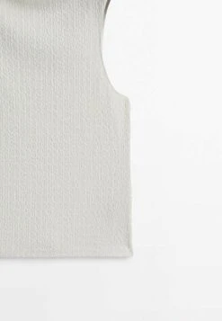 Massimo Dutti Textured Mock Turtleneck - Top - Beige -Massimo Dutti Shop a7da6fd130a640f98fc12732dc49548b