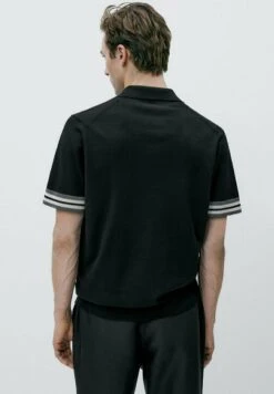 Massimo Dutti Contrast Short Sleeve - Polo Shirt - Black -Massimo Dutti Shop a80de95f677e42f88b809f7421d15ce9