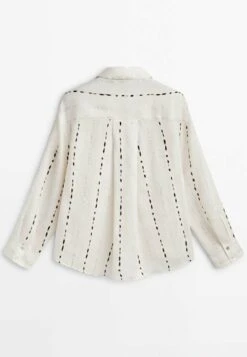 Massimo Dutti Collar Dotted Print - Blouse - White -Massimo Dutti Shop a83d8bb2c2974ac095057be3f6dcb748