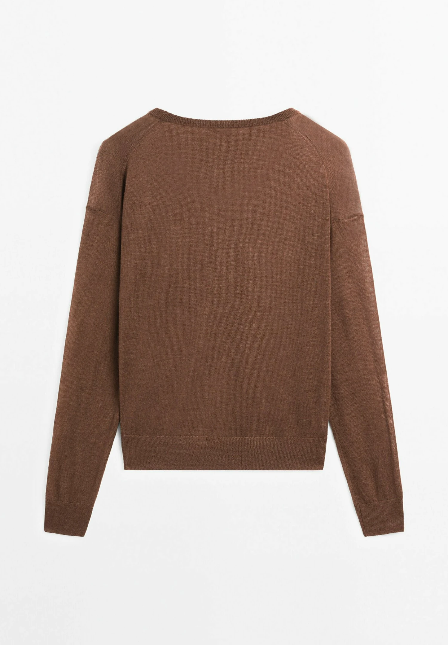 Massimo Dutti FINE SEMI-SHEER WITH V-NECK - Jumper - Brown 8 Massimo Dutti FINE SEMI-SHEER WITH V-NECK - Jumper - Brown - Image 6