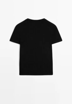 Massimo Dutti SHORT SLEEVE WITH BUTTONED SHOULDERS - Print T-shirt - Black -Massimo Dutti Shop a870fb3be42c4cdab40236921678488a