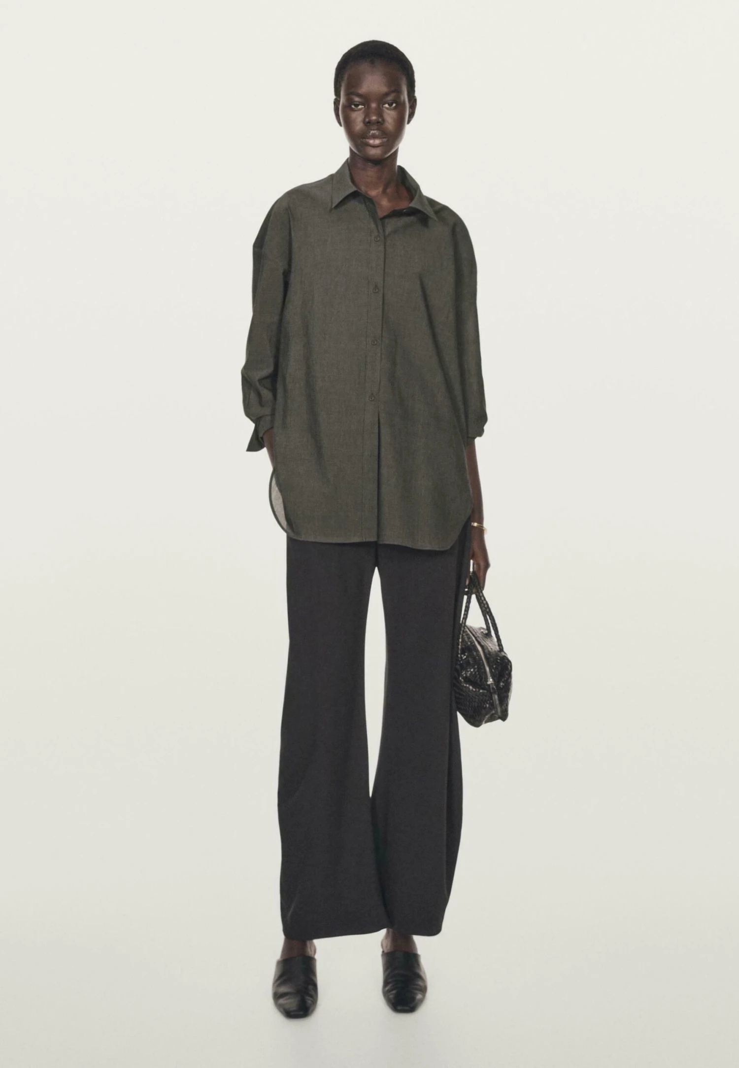 Massimo Dutti BLEND - Button-down Blouse - Dark Grey 4 Massimo Dutti BLEND - Button-down Blouse - Dark Grey - Image 2