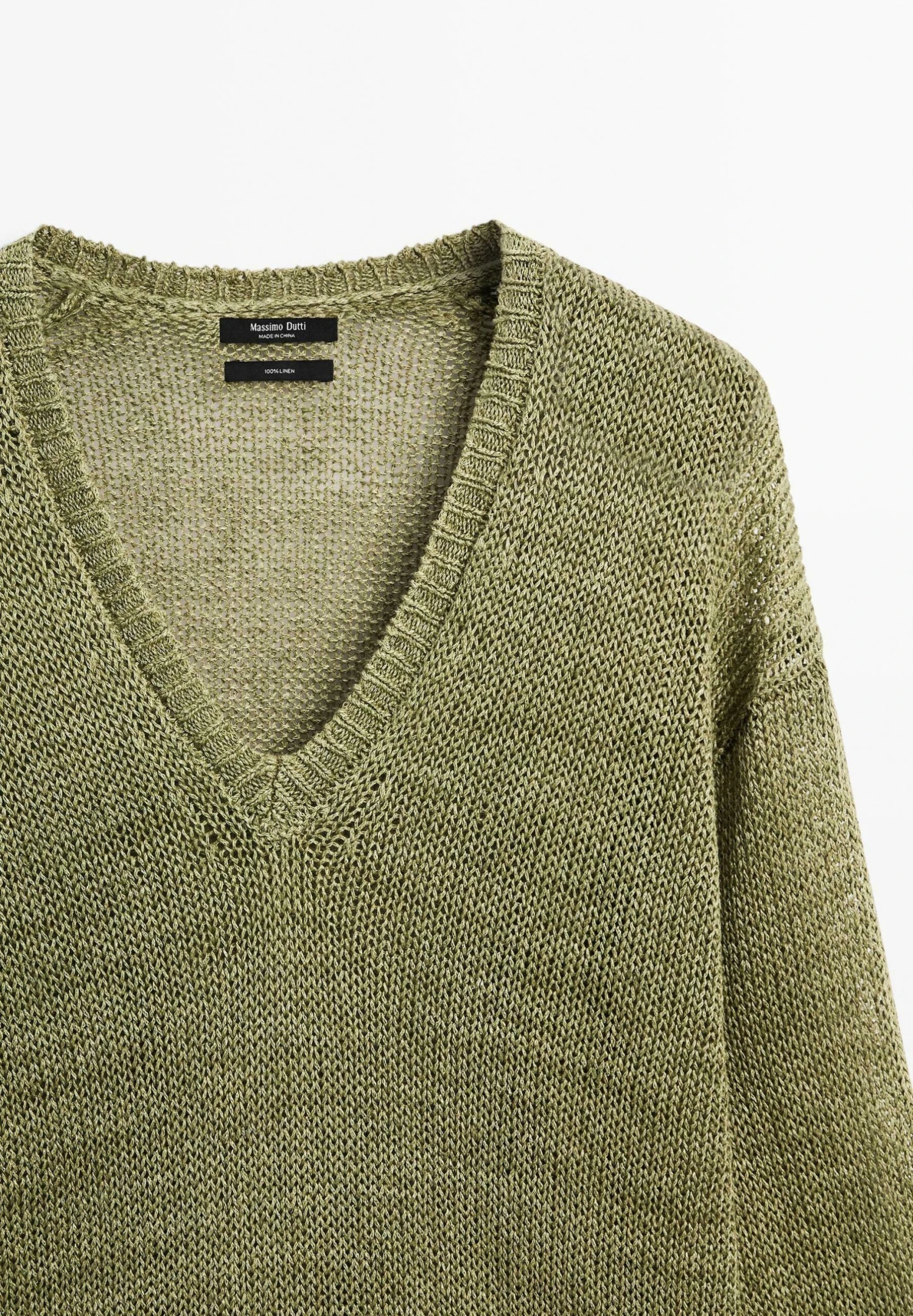 Massimo Dutti CUTWORK V-NECK - Jumper - Green 11 Massimo Dutti CUTWORK V-NECK - Jumper - Green - Image 9