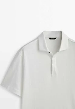 Massimo Dutti Short Sleeve Gassed- Polo Shirt - White -Massimo Dutti Shop a8b1ea4c9c584153a1ba0c5cf3cd0854