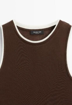 Massimo Dutti SLEEVELESS WITH DOUBLE TRIM - Basic T-shirt - Dark Brown -Massimo Dutti Shop a8bc2a40757a4069be20abe1a6d5d0c2