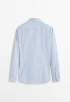 Massimo Dutti Seersucker Textured Striped - Shirt - Light Blue -Massimo Dutti Shop a8bd3e4946654ec7afab556dbd81cf76