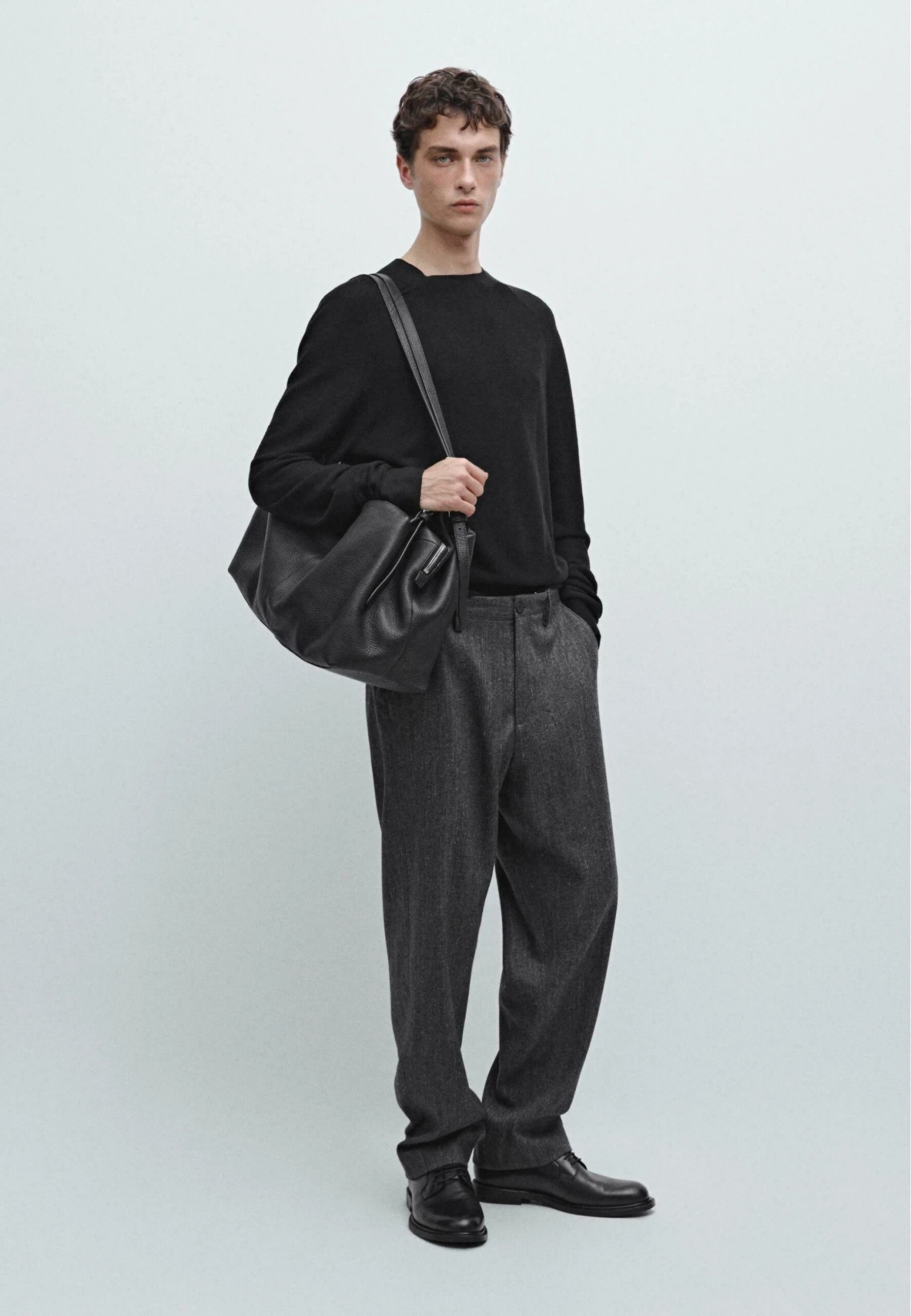 Massimo Dutti STRAIGHT-LEG - Trousers - Dark Grey 4 Massimo Dutti STRAIGHT-LEG - Trousers - Dark Grey - Image 2