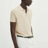 Massimo Dutti Textured Short Sleeve - Polo Shirt - Stone -Massimo Dutti Shop a8d7b1fd27e34e31a3f88ac4f89046ab
