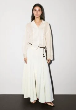 Massimo Dutti GARMENT WITH FABRIC DETAIL - Button-down Blouse - Beige -Massimo Dutti Shop a96060540e33406aa4ae4cead72d94b8