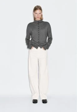 Massimo Dutti BUTTONED WITH MOCK TURTLENECK - Cardigan - Dark Grey