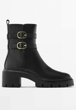 Massimo Dutti With Track And Buckles - Classic Ankle Boots - Black -Massimo Dutti Shop a9964e1694d7464296446af0121239dc