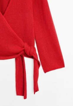 Massimo Dutti V-NECK WITH BELT DETAIL - Cardigan - Red -Massimo Dutti Shop a9bd287f15ee462686eb4205f0b85216