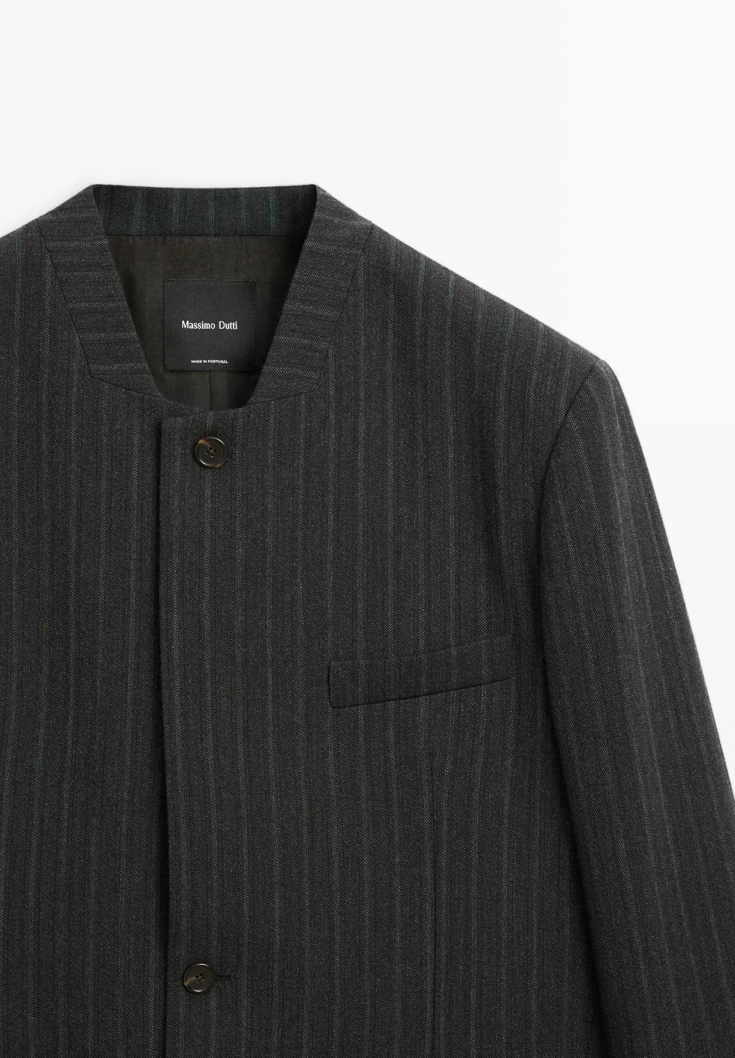 Massimo Dutti STRIPED PRINT - Blazer - Dark Grey 10 Massimo Dutti STRIPED PRINT - Blazer - Dark Grey - Image 8
