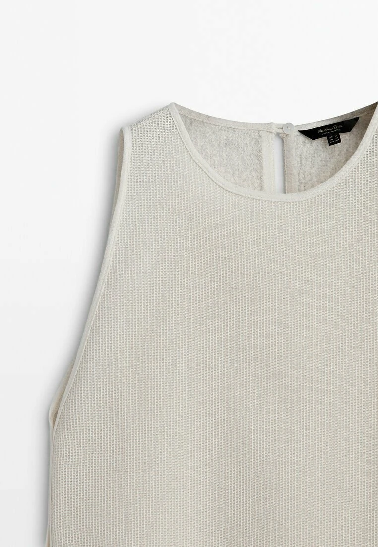 Massimo Dutti Textured With Side Vents- Top - Beige 5 Massimo Dutti Textured With Side Vents- Top - Beige - Image 3