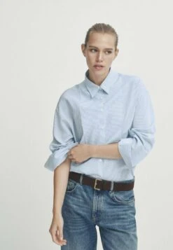Massimo Dutti Striped With Chest Detailing - Button-Down Blouse - Light Blue 14 Massimo Dutti Striped With Chest Detailing - Button-Down Blouse - Light Blue -Massimo Dutti Shop aa46469c71a5481b8e2f1341487a11b3