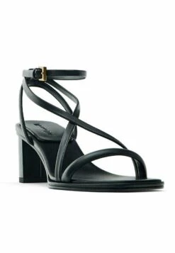 Massimo Dutti Strappy Block Heel- Sandals - Black -Massimo Dutti Shop aa7ad5ac977947a9ad284ef695b32069