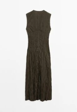 Massimo Dutti CREASED-EFFECT LONG PLEATED - Day Dress - Dark Green -Massimo Dutti Shop aa7c6f0d26e143048a021a9d50e806df