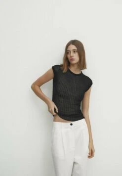 Massimo Dutti Open Crew Neck - Basic T-Shirt