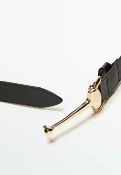 Massimo Dutti With Golden Piece - Belt - Black -Massimo Dutti Shop aac523e246d6404b93cd58437fafb79e