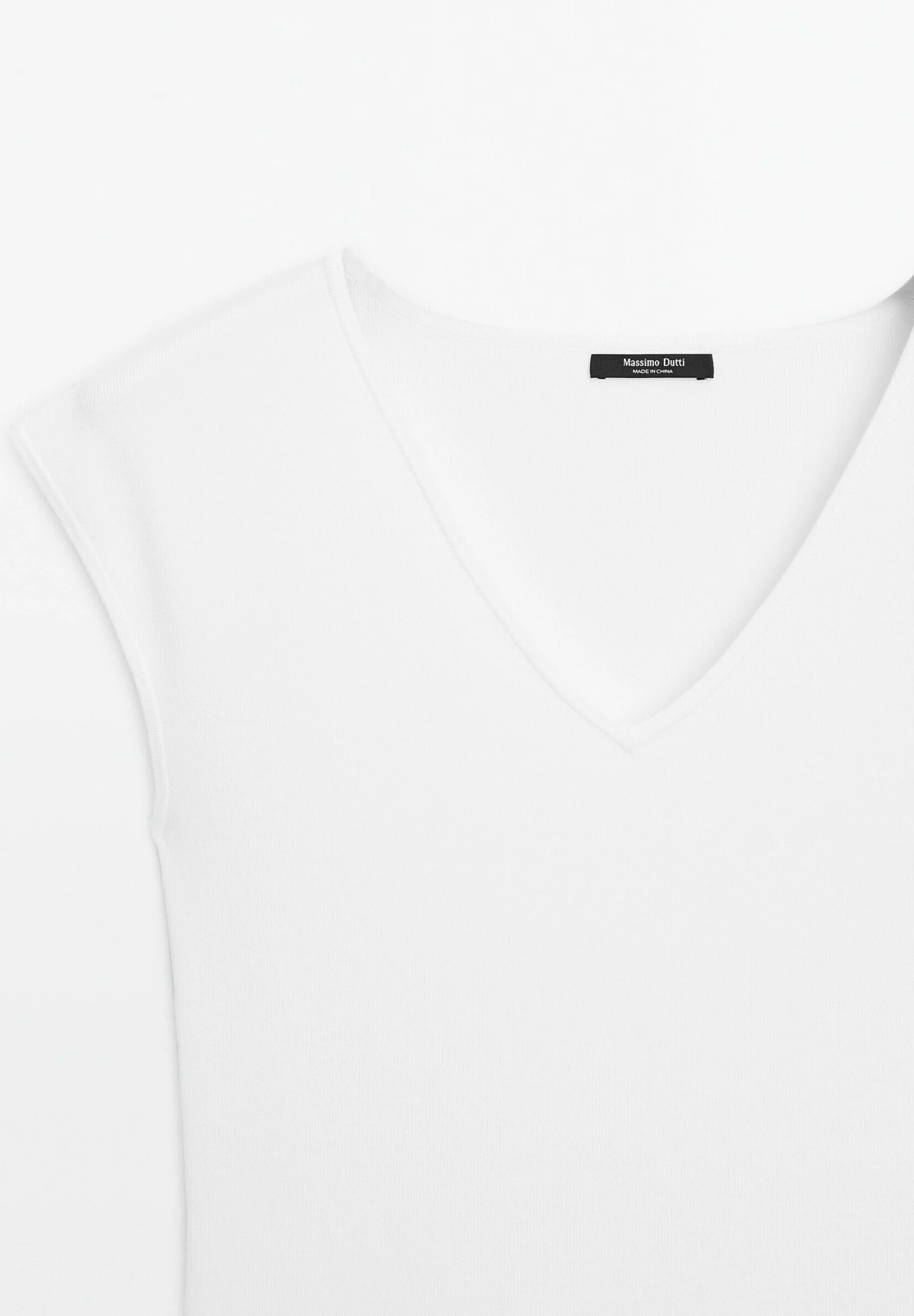 Massimo Dutti LONG CONTRAST V-NECK - Maxi Dress - White 10 Massimo Dutti LONG CONTRAST V-NECK - Maxi Dress - White - Image 8