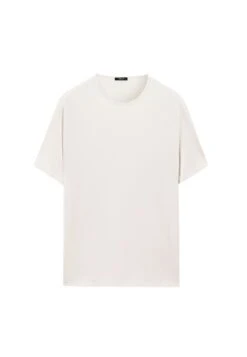 Massimo Dutti ROUNDED COLLAR LIGHTWEIGHT - Basic T-shirt - White -Massimo Dutti Shop ab6b8f9dc295479a83f9f3b7e46665c0
