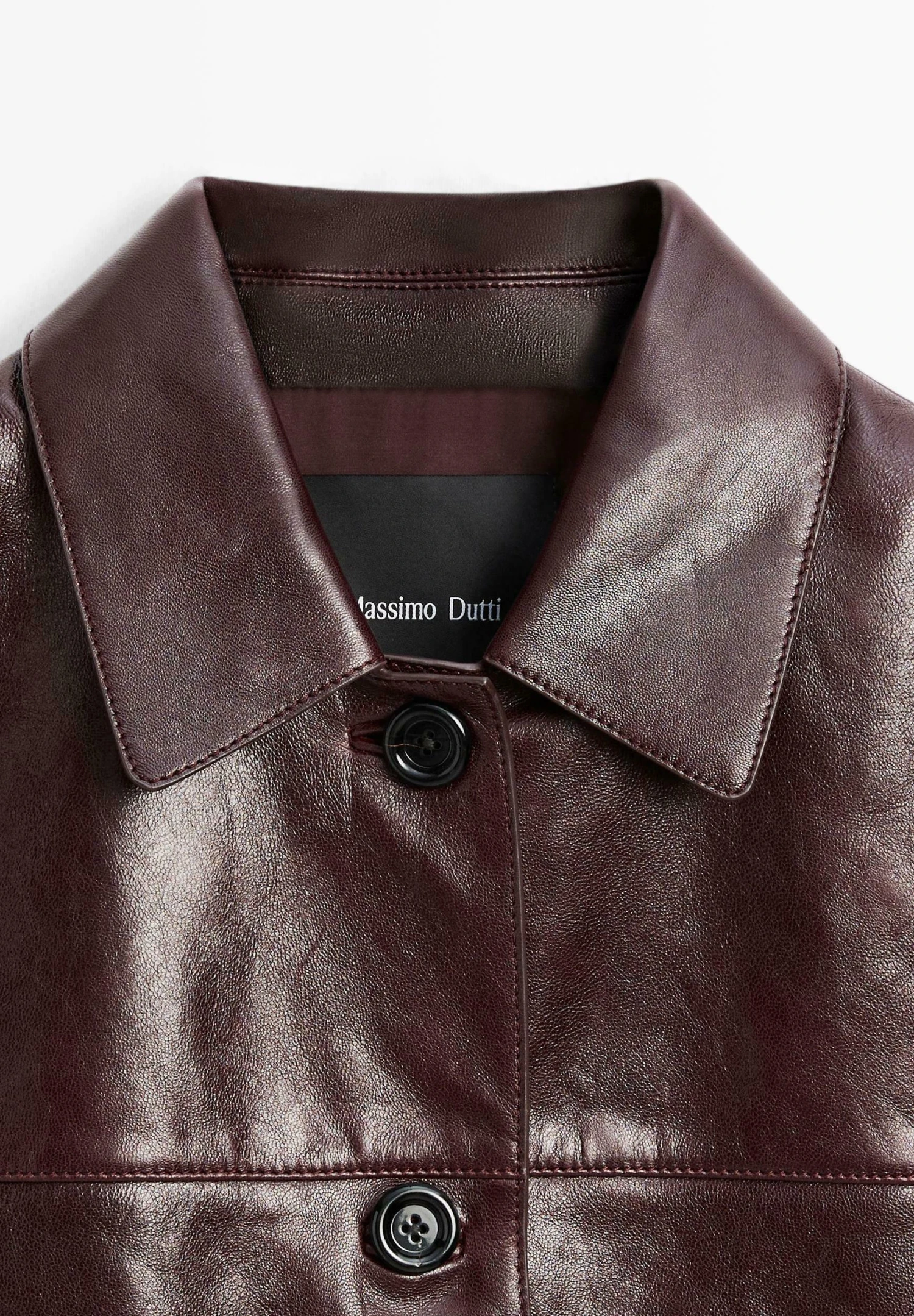 Massimo Dutti Leather Jacket - Bordeaux 8 Massimo Dutti Leather Jacket - Bordeaux - Image 6
