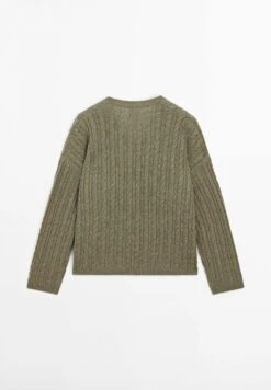 Massimo Dutti CASHMERE OVERSIZE V-NECK - Jumper - Mottled Green -Massimo Dutti Shop abaf46844aca4673949888d959ce5526