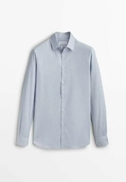 Massimo Dutti Regular Fit Check Texture- Formal Shirt - Light Blue -Massimo Dutti Shop abc0c0f6f42e4a88bae2a86deaf182bb