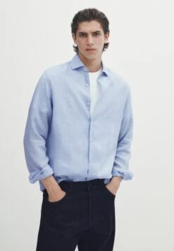 Massimo Dutti Dyed - Shirt - Light Blue