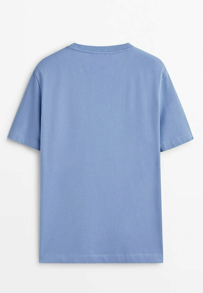 Massimo Dutti Textured Short Sleeve - Basic T-Shirt - Dark Blue 8 Massimo Dutti Textured Short Sleeve - Basic T-Shirt - Dark Blue - Image 6