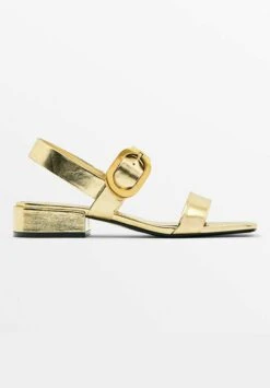 Massimo Dutti High-Heel With Buckle Detail- Sandals - Goldcoloured -Massimo Dutti Shop abf39e88b550490091f0b2634eb514c8