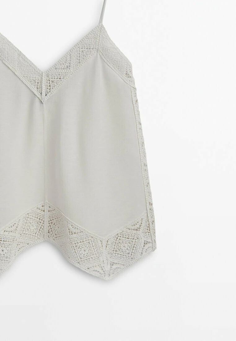 Massimo Dutti Straps With Crochet Detail - Top - White 9 Massimo Dutti Straps With Crochet Detail - Top - White - Image 7