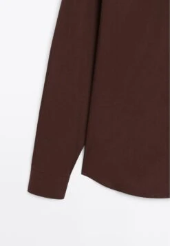 Massimo Dutti SLIM FIT STRETCH - Shirt - Dark Brown -Massimo Dutti Shop ac27940b000f4ef6a5a9a6da055b695c